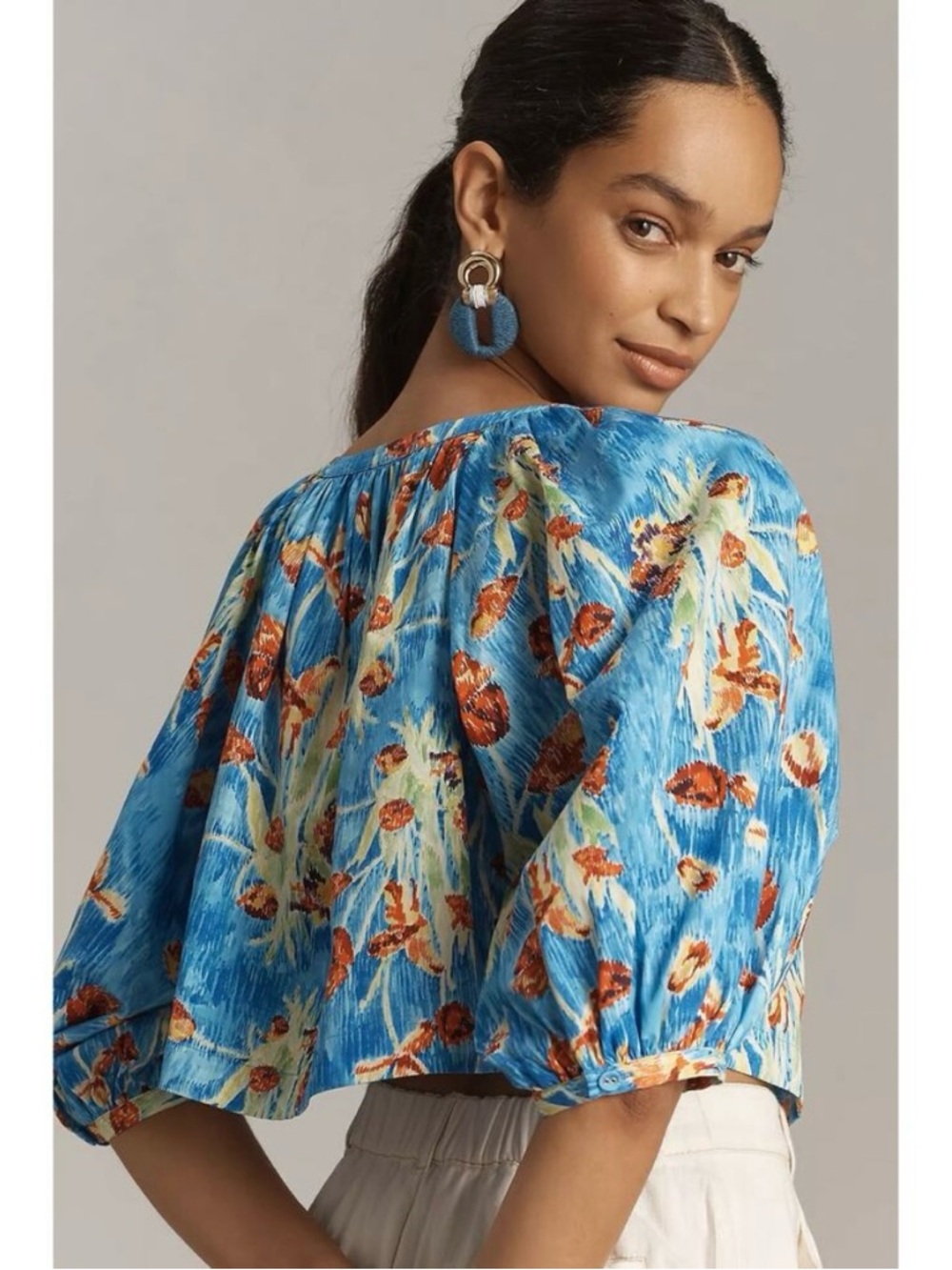 Hunter Bell Daisy Cropped Blouse Large
